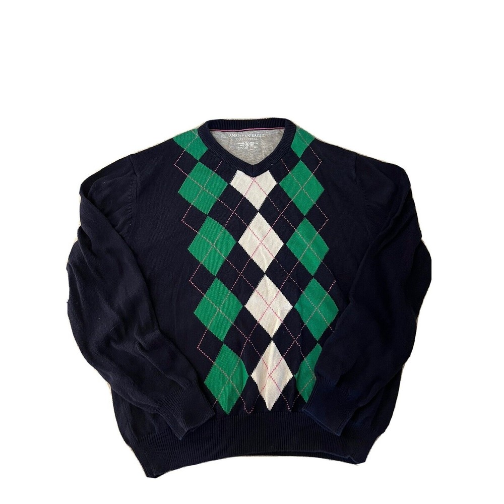 Blue Plaid Patterned American Eagle Outfitters Long Sleeved Top Size Extra Large